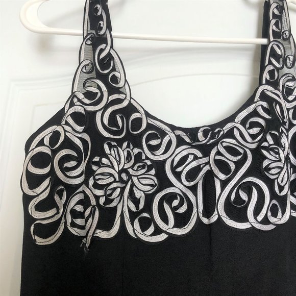 Summer dress with straps, black- white size 6 - Picture 2 of 4